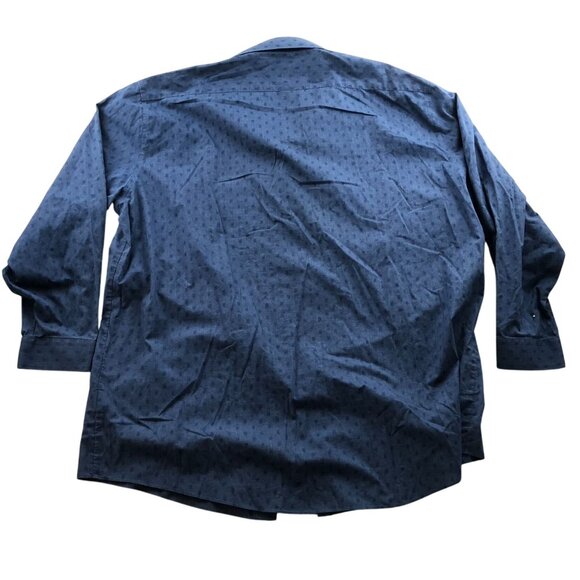 J. Ferrar Mens Dress Shirt Size XXL 18-18.5 Neck Long Sleeve Button Up Blue - Picture 2 of 10